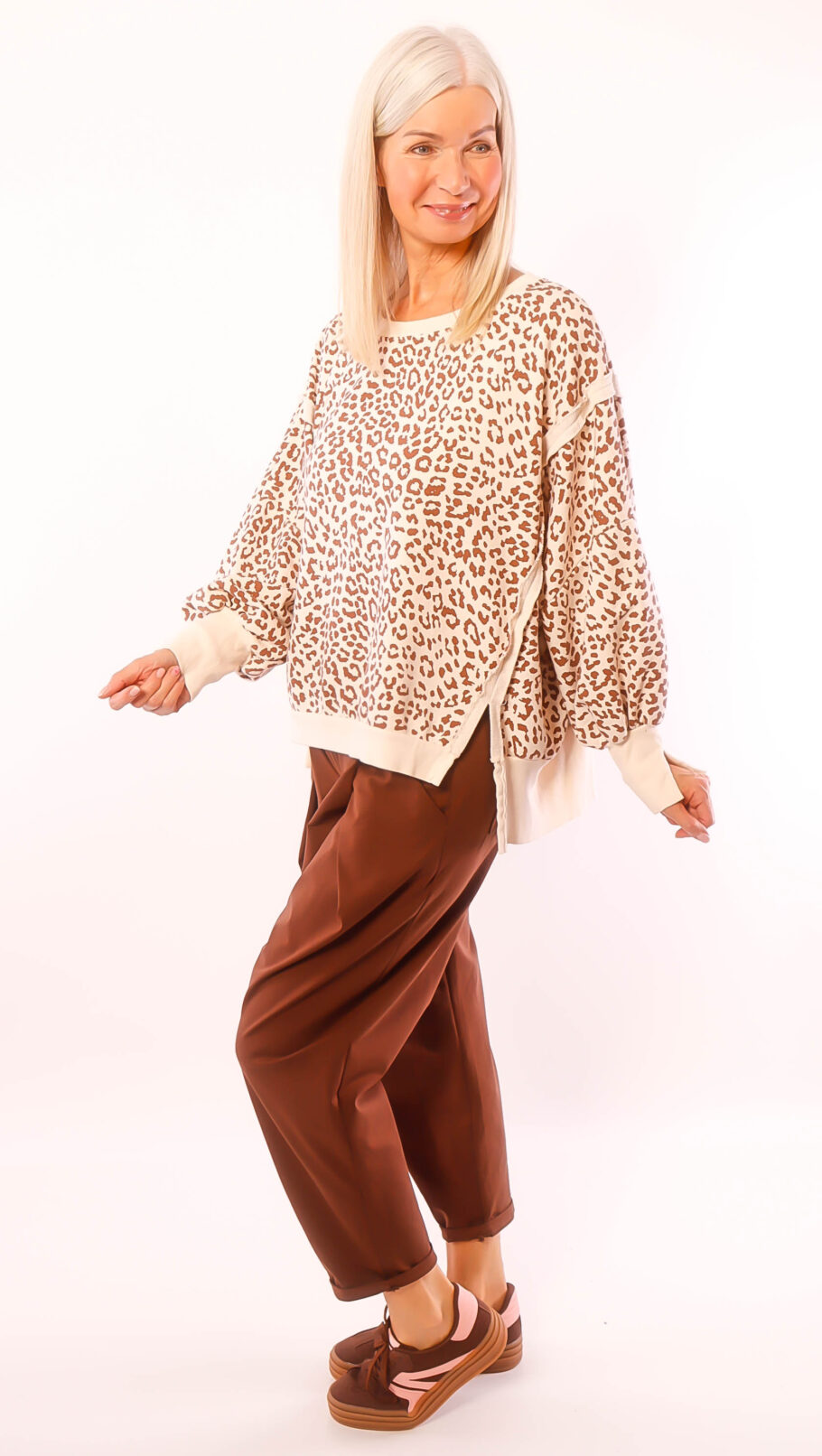 Sweater "Kalea" natur/cognac 40-46 – Bild 4